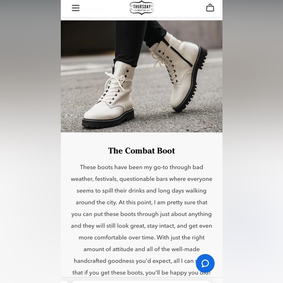 NWT Thursday Boot Company White Combat Boots - Picture 6 of 10